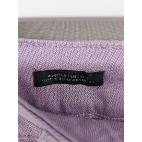 Wild Fable Jean Shorts Pleated Lavender 2 Cutoff Super High Rise Bermuda Raw Hem - Picture 4 of 9